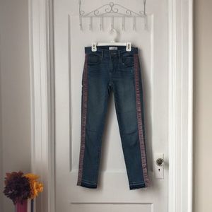 Skinny Denim with Velvet Side Stripe